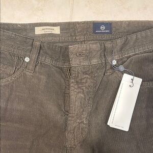 AG Adriano Goldschmied Men's Tan Corduroy Trousers